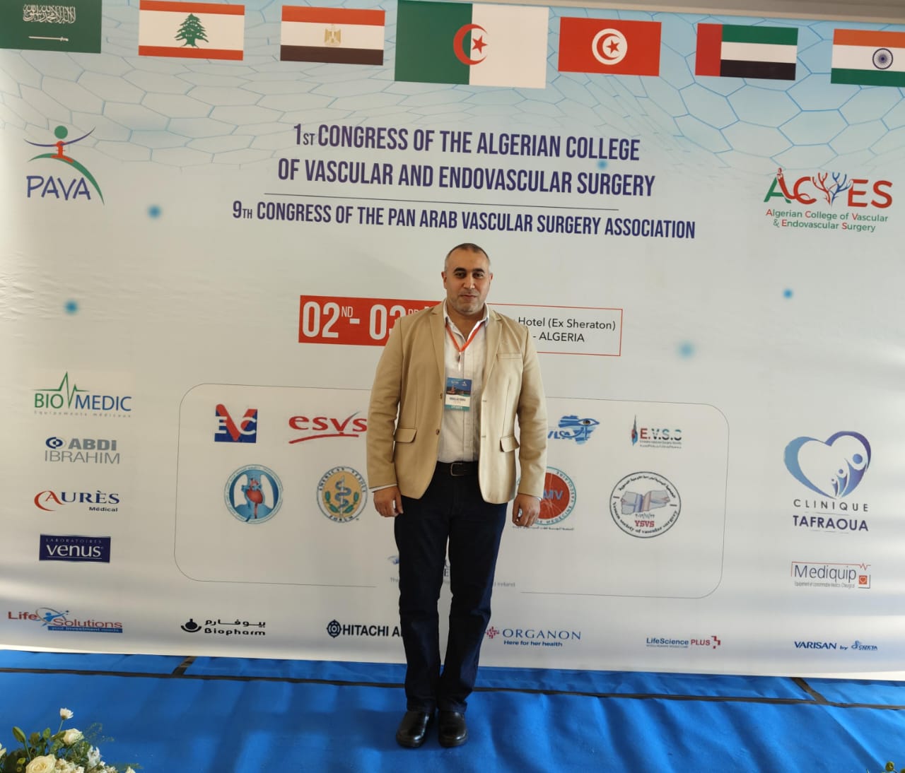 Dr. Abdalla Omira at the Pan Arab Vascular Surgery Association congress in Algeria
